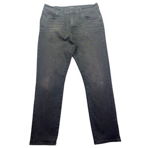 Lucky Brand 410 Athletic Straight Jeans Black Denim Pants Mens Sz 36‎ Fits 35"